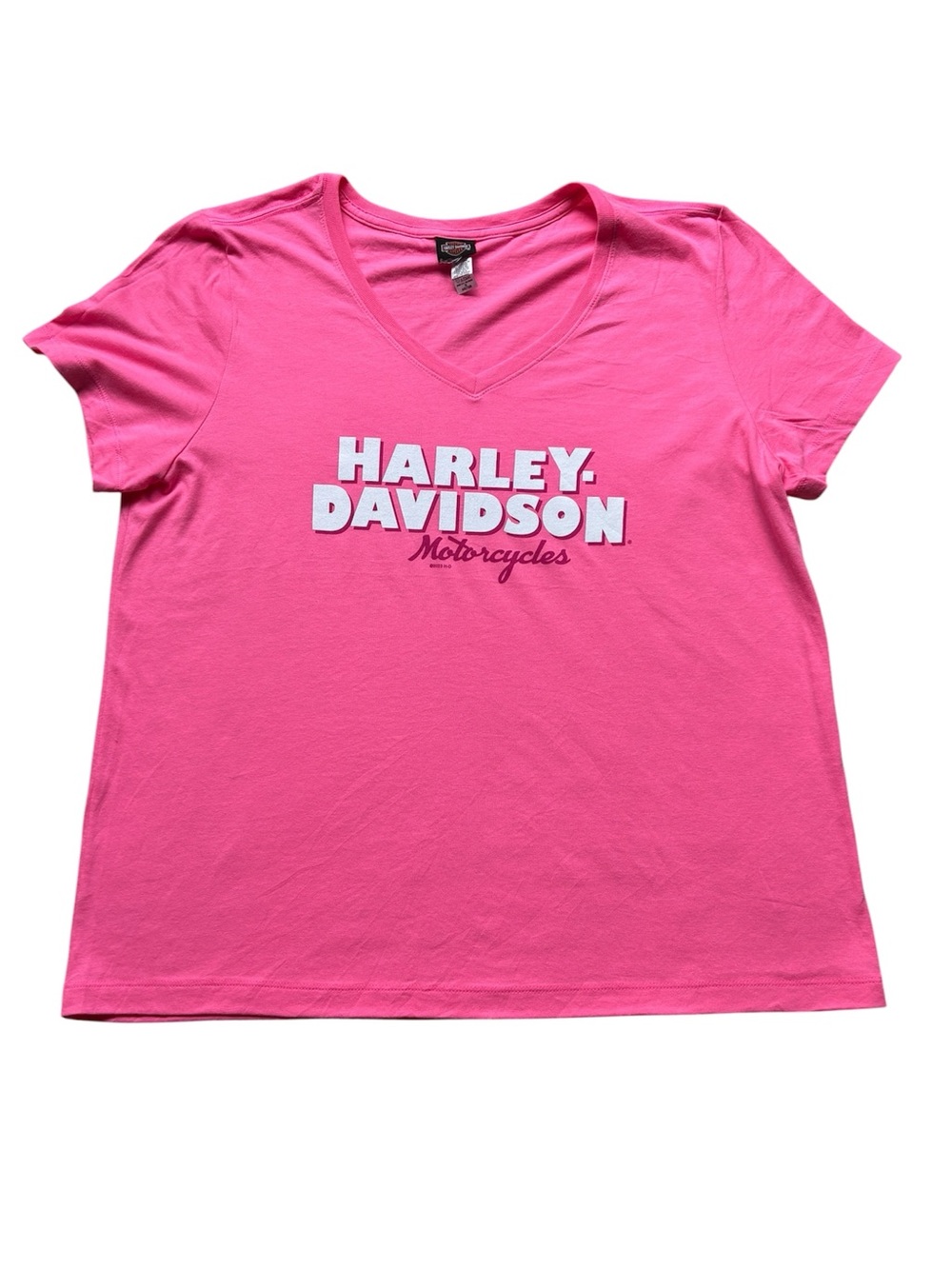 Harley-Davidson Women's NWOT Pink Graphic V-Neck Tee Size 2XL NEW